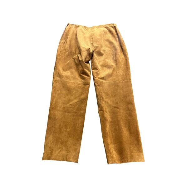 Vintage Jones New York Country Western Genuine Suede Leather Brown Pants size 16 - Picture 6 of 9